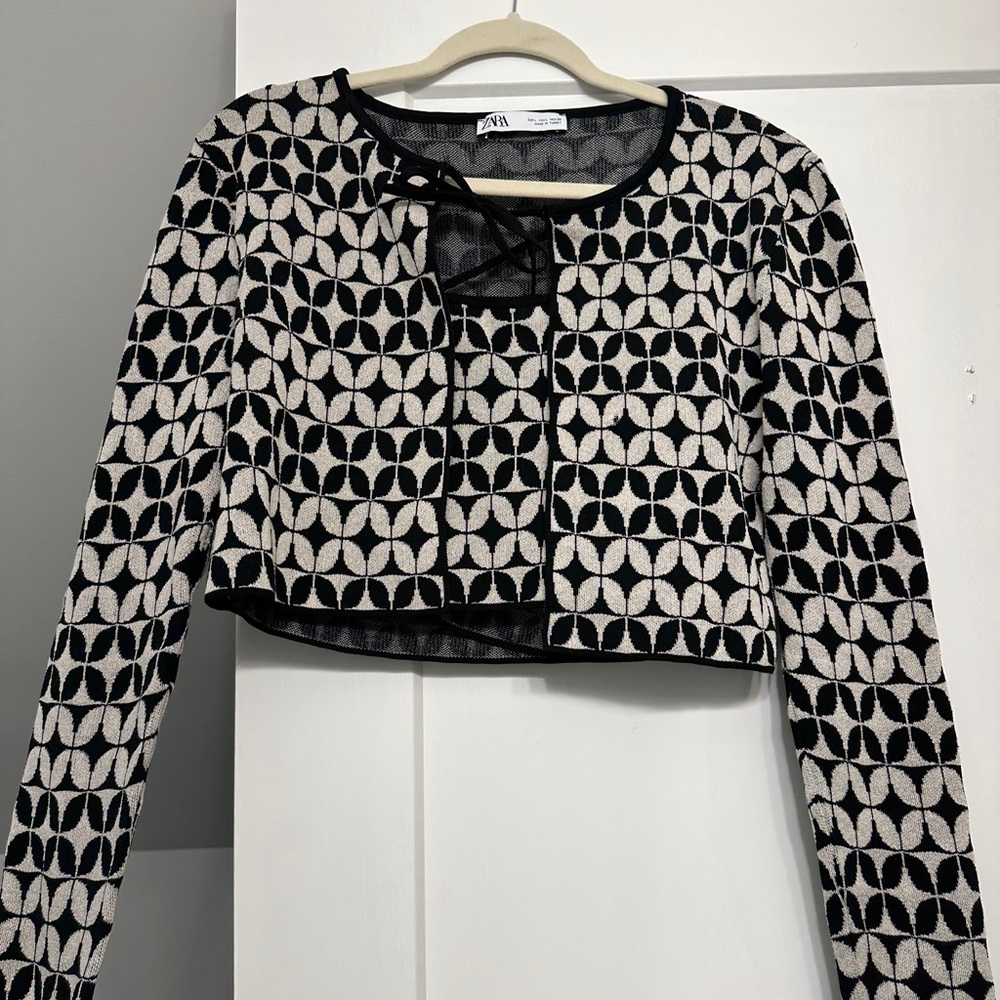 Zara two piece cardigan and crop top set